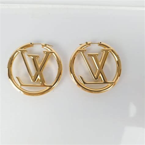 louis vuitton earrings v hoop|louis vuitton louise earrings.